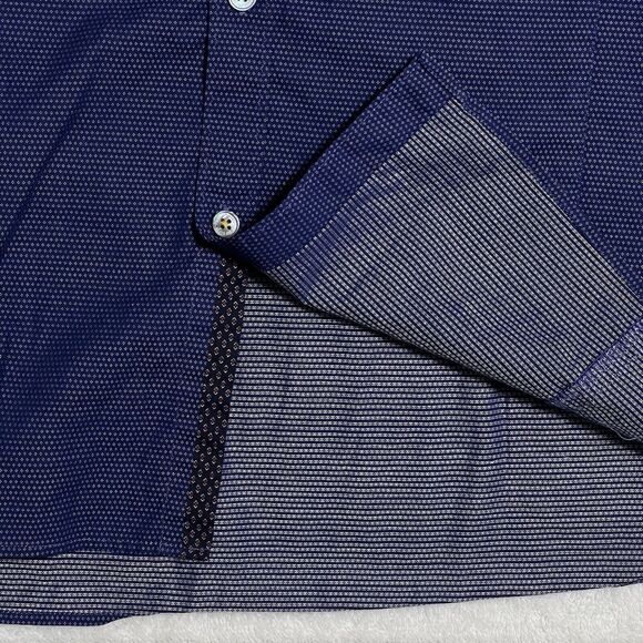 TED BAKER LONDON Button Down Shirt Men's 4 L Blue Cotton Stretch - Picture 16 of 17